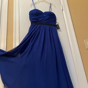 Brand new Beautiful evening deep sea blue silk midi dress. excellent condition